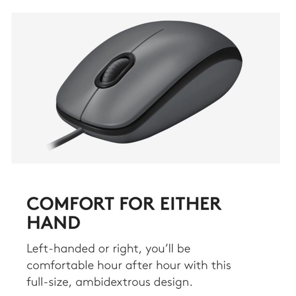 LOGITECH M100 Full-Size Corded Electronic Computer Mouse - Picture 6 of 10